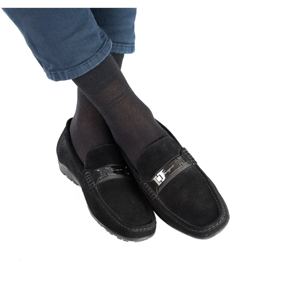 Black Breathable Mens Cotton Dress Socks size M 7-9 Ultra Thin Socks 5 Pack